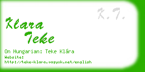 klara teke business card