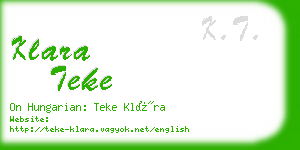 klara teke business card